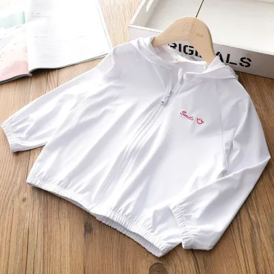 Kids Boys And Girls Fashion Casual Summer Solid Color Ice Silk UPF 50+ Sun Protection Coat