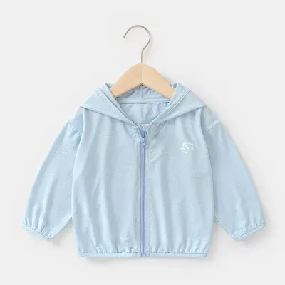 Kids Boys And Girls Fashion Casual Summer Solid Color Ice Silk Breathable UPF 50+ Sun Protection Coat