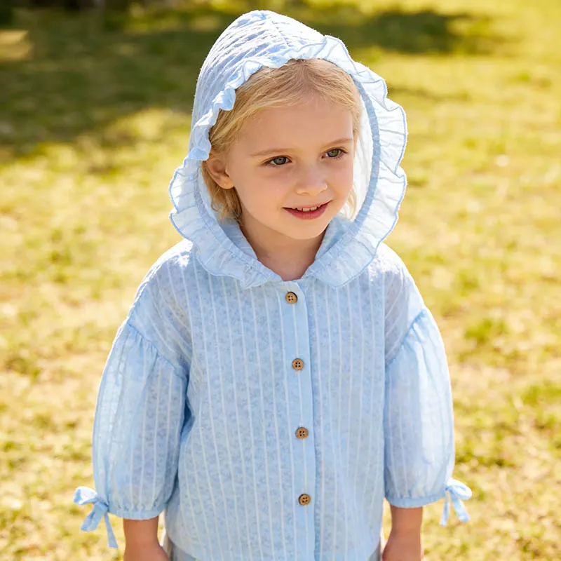 Kids Girls' Fashion Casual Summer Solid Color Long Sleeve UPF 50+ Sun Protection Coat for 3-14T