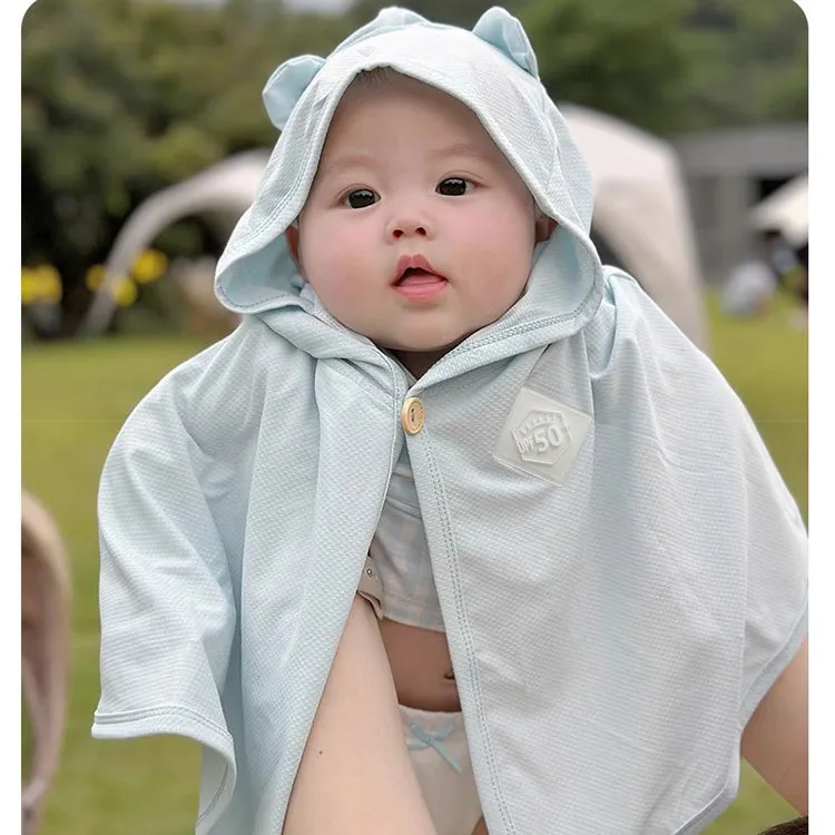 Kids Baby Boys And Girls Fashion Casual Summer Solid Color UPF 50+ Sun Protection Cloak Neutral Unisex