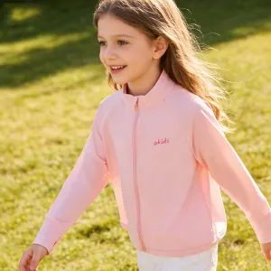 Kids Girls Fashion Casual Summer Solid Color Ice Silk Breathable UPF 50+ Sun Protection Coat