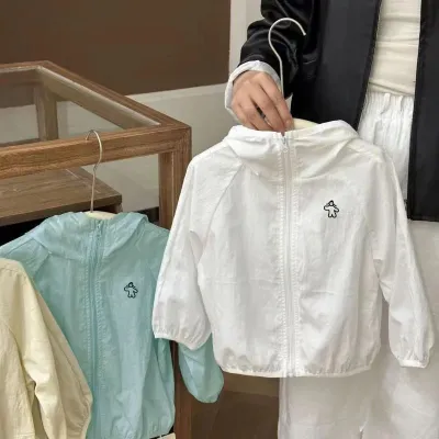 Kids Boys And Girls Fashion Casual Solid Color Breathable UPF 50+ Sun Protection Coat Unisex Polyester