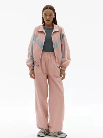 Women Fashion Casual Contrast Color Long Sleeve Cardigan Loose Pants Two-Piece Set