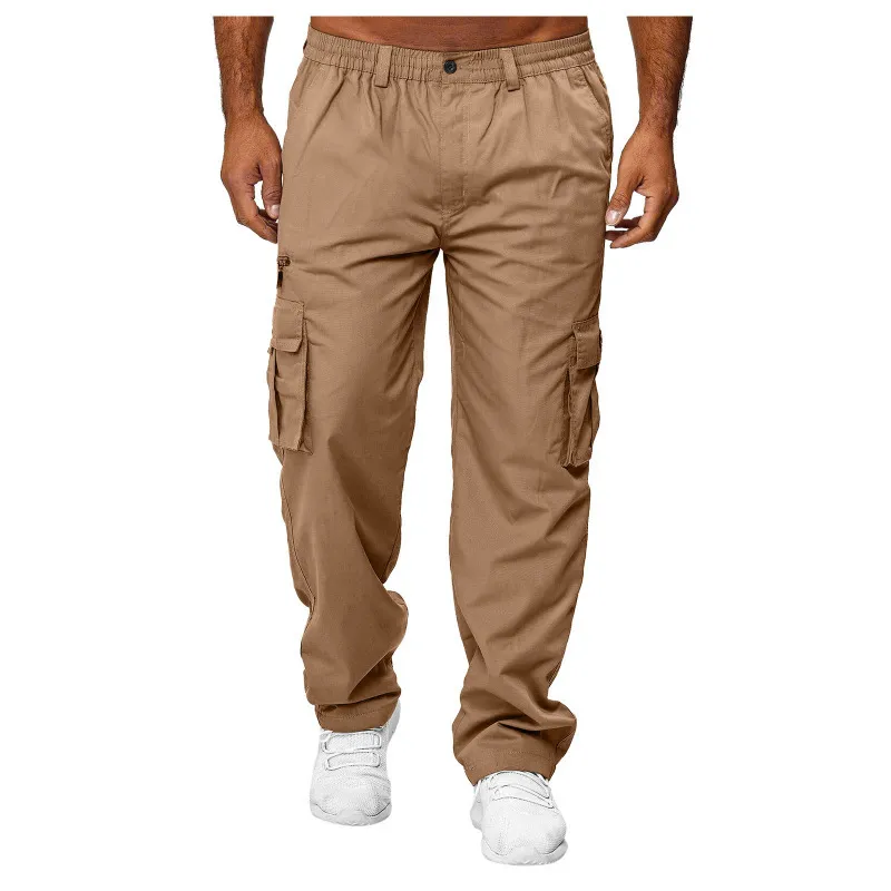 Men's Fashion Casual Multi-Pocket Loose Straight Cargo Pants