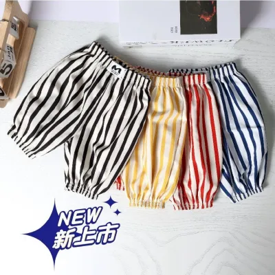 Kids Baby Boys And Girls Fashion Casual Summer Stripe Loose Cropped Pants