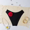 Black Pants Red Flower