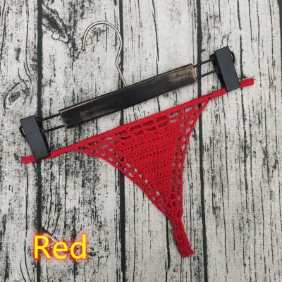 Women Fashion Sexy Solid Color Crochet Bikini Bottom