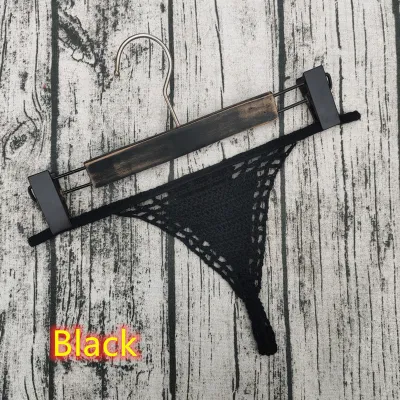 Women Fashion Sexy Solid Color Crochet Bikini Bottom