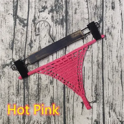 Women Fashion Sexy Solid Color Crochet Bikini Bottom
