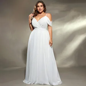 Women Fashion Sexy Plus Size Solid Color Off-Shoulder Tight-Waist Party Evening Dress