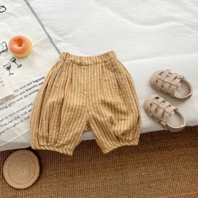 Kids Baby Boys Fashion Casual Summer Stripe Cotton Thin Loose Pants