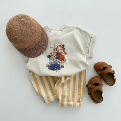 Kids Baby Boys And Girls Fashion Casual Summer Stripe Loose Pants
