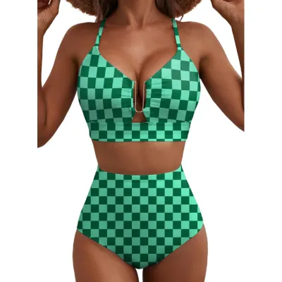 Women Fashion Sexy Flower Printed Bikini Swimsuit