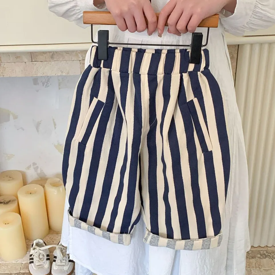 Kids Boys And Girls Fashion Casual Summer Stripe Cotton Pants