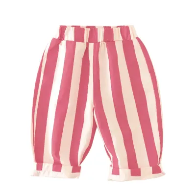 Kids Boys And Girls Fashion Casual Summer Striped Loose Straight Pants