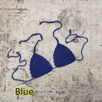 Women Fashion Sexy Solid Color Crochet Bikini Top