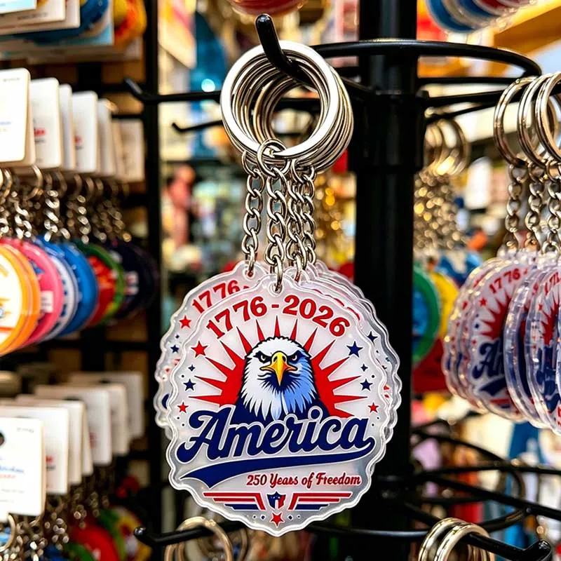 250th USA Independence Day Eagle Acrylic Keychain