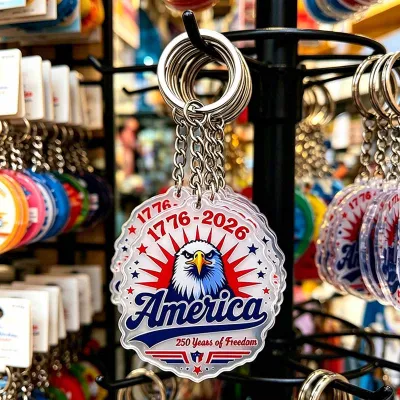 250th USA Independence Day Eagle Acrylic Keychain