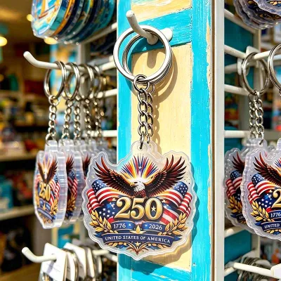 250th USA Independence Day Eagle Acrylic Keychain