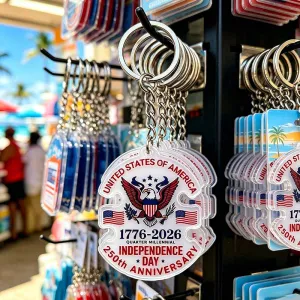 250th Anniversary USA Independence Day Acrylic Keychain