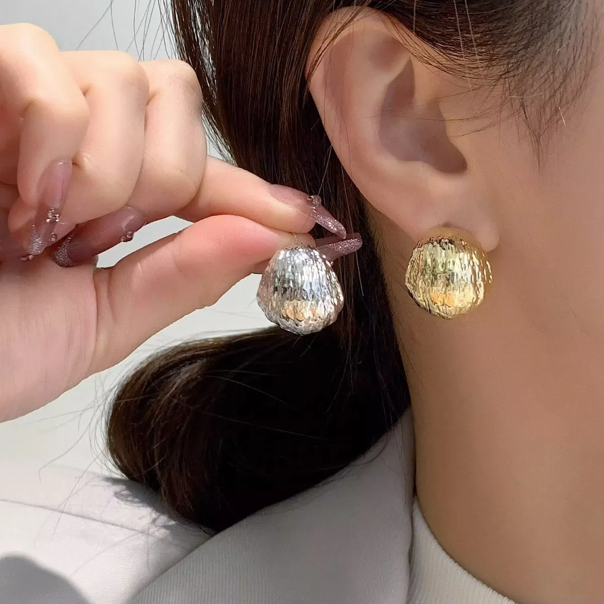 Women Fashion Geometric C-Shaped 18k 316L Stainless Steel Sweet Cool Style Earrings
