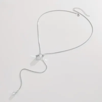 Women Fashion Simple Imitation Pearl Love Pendant Long Necklace
