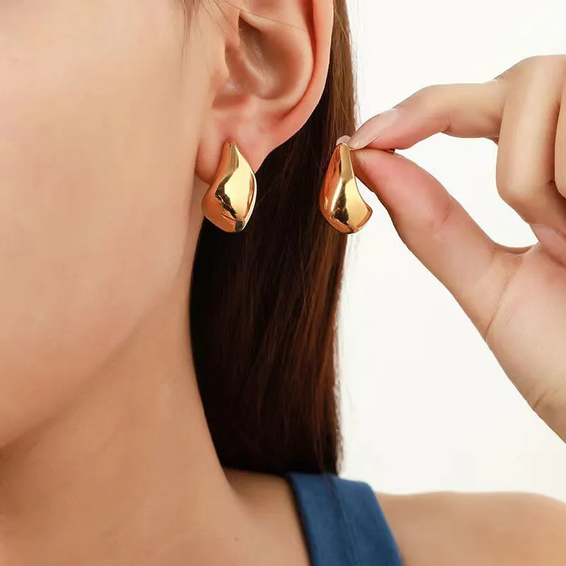 Women Fashion Geometric 18k 316L Stainless Steel Diamond Drop Earrings