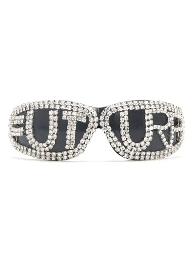 Y2K Rhinestone Letter Personalized Sunglasses for Women