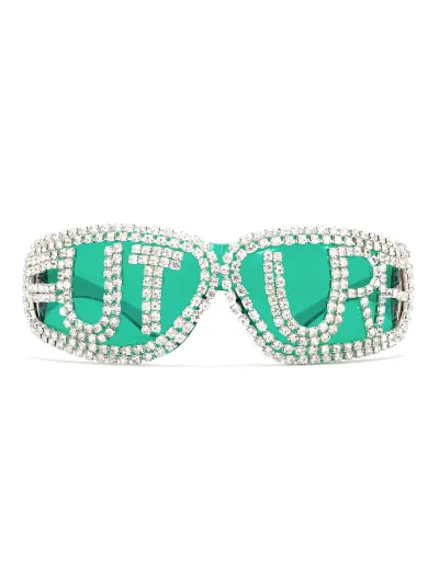 Y2K Rhinestone Letter Personalized Sunglasses for Women