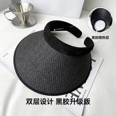 Women's Fashion Summer Straw Wide Brim Sun Hat Visor Stylish Commute