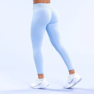 Women Fashion Casual Solid Color Seamless Yoga Sports Leggings