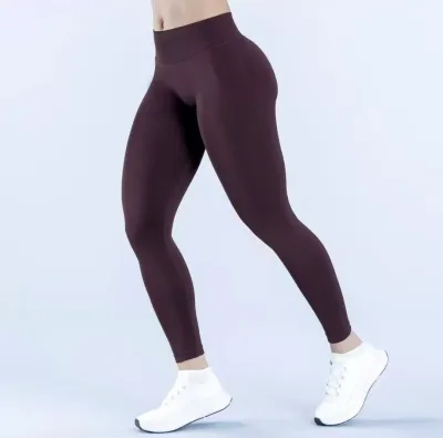 Women Fashion Casual Solid Color Seamless Yoga Sports Leggings