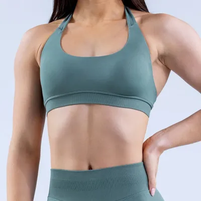 Women Fashion Sexy Solid Color Seamless Yoga Sports Bra