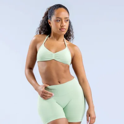 Women Fashion Sexy Solid Color Halter-Neck Sports Yoga Bra