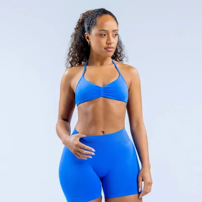 Women Fashion Sexy Solid Color Halter-Neck Sports Yoga Bra