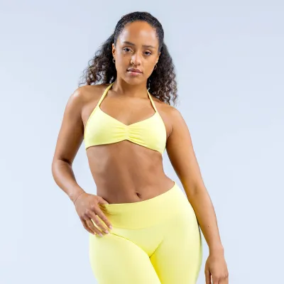 Women Fashion Sexy Solid Color Halter-Neck Sports Yoga Bra