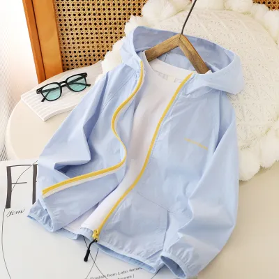 Kids Boys And Girls Casual Solid Color Summer UPF 50+ Sun Protection Coat