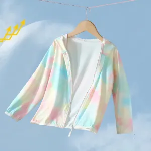 Kids Boys and Girls Fashion Casual Summer Tie-Dye Breathable Ice Silk UPF 50+ Sun Protection Coat