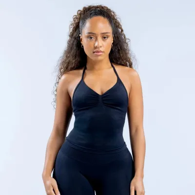Women Fashion Casual Solid Color Halter-Neck Sports Yoga Camisole