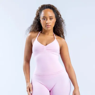 Women Fashion Casual Solid Color Halter-Neck Sports Yoga Camisole