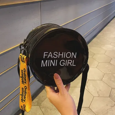 Women Fashion Round Letter Print Clear PVC Candy Color Crossbody Bag