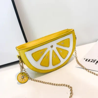 Women Fashion Cartoon Fruit Watermelon Lemon Chain Crossbody Bag