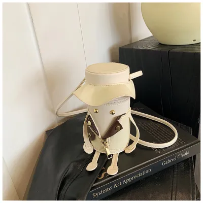 Women Fashion Cute Cartoon Character Design PU Bucket Crossbody Bag