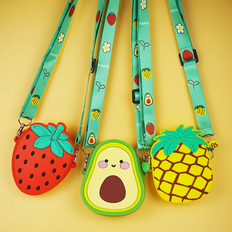 Women Creative Fruit Avocado Silicone Crossbody Bag