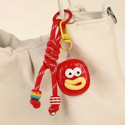 Fashion Cute Geometric Big Mouth Resin Doll Dopamine Keychain