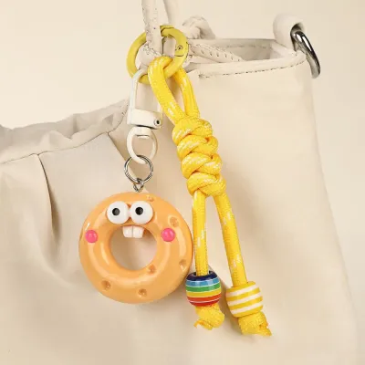Fashion Cute Geometric Big Mouth Resin Doll Dopamine Keychain