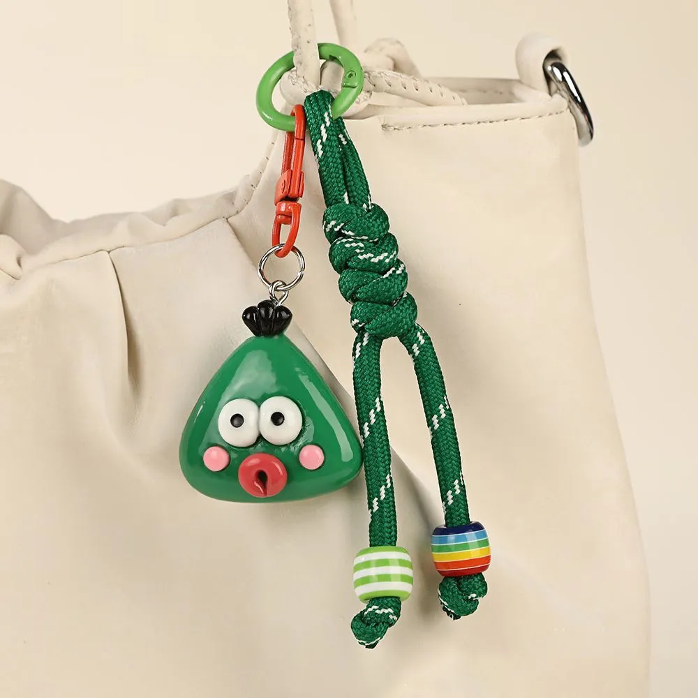 Fashion Cute Geometric Big Mouth Resin Doll Dopamine Keychain