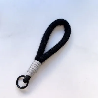 Fashion Dopamine Color Plush Double Color Lanyard Phone Keychain