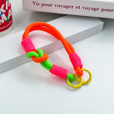 Fashion Dopamine Color Braided Mobile Phone Lanyard Keychain