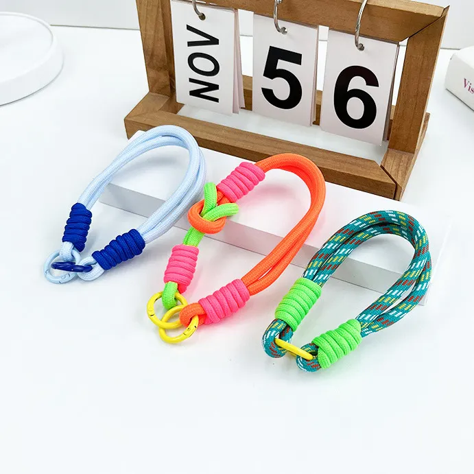 Fashion Dopamine Color Braided Mobile Phone Lanyard Keychain